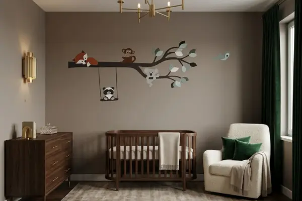 Tak met dieren sticker hotel chique babykamer
